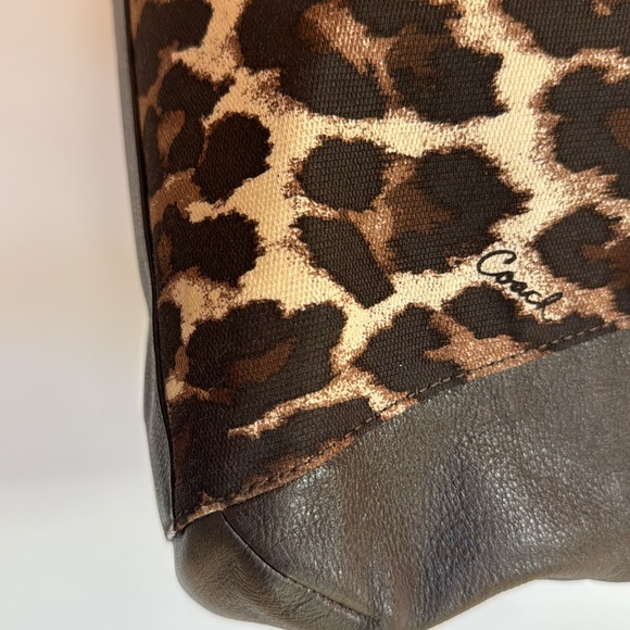 Authentic Coach Purse in a Leopard Print and Brown Leather. - Picture 5 of 12